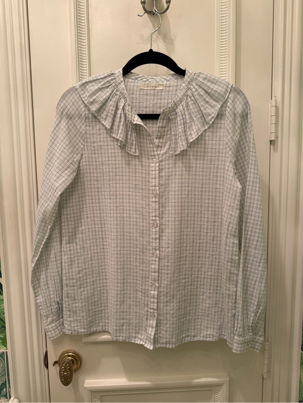 Doen Jeanette Ruffle Plaid Top Size S - Picture 4 of 7